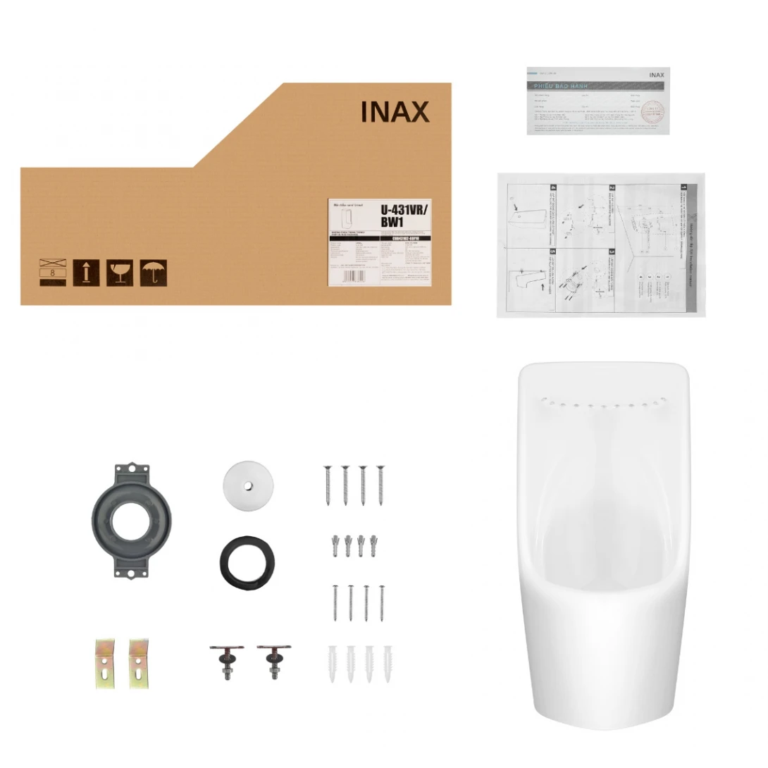 Bồn Tiểu Nam Inax U-431VR Treo Tường Vành Rim - Ảnh 2