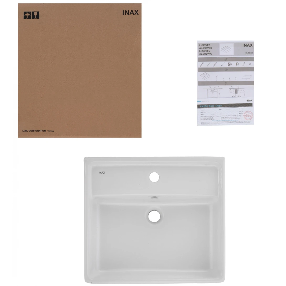 Chậu Rửa Lavabo Inax L-293V (L293V) Đặt Bàn Chữ Nhật - Ảnh 2