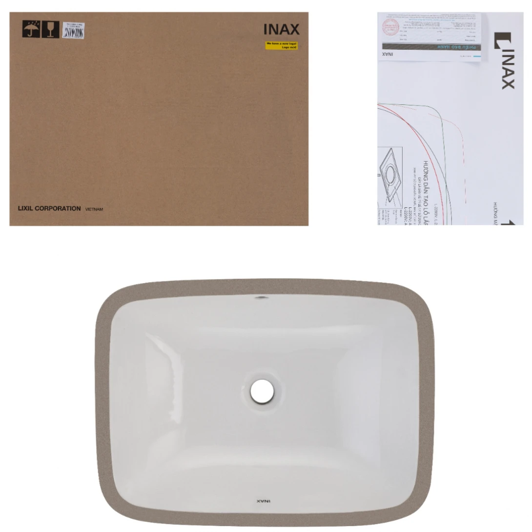 Chậu Rửa Lavabo Inax AL-2298V (AL2298V) Âm Bàn AquaCeramic - Ảnh 2