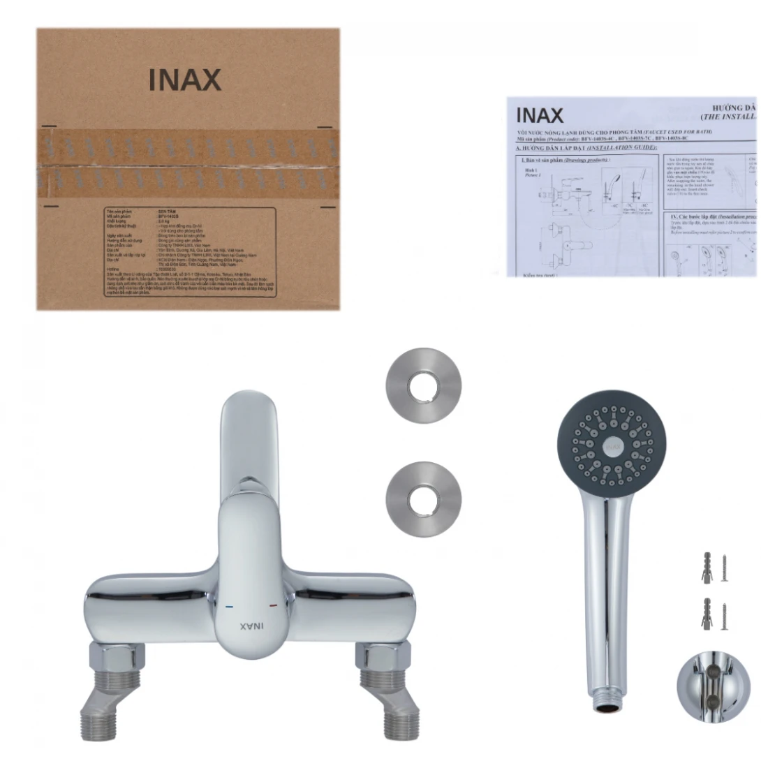 Vòi Hoa Sen Inax BFV-1403S-4C Nóng Lạnh - Ảnh 2