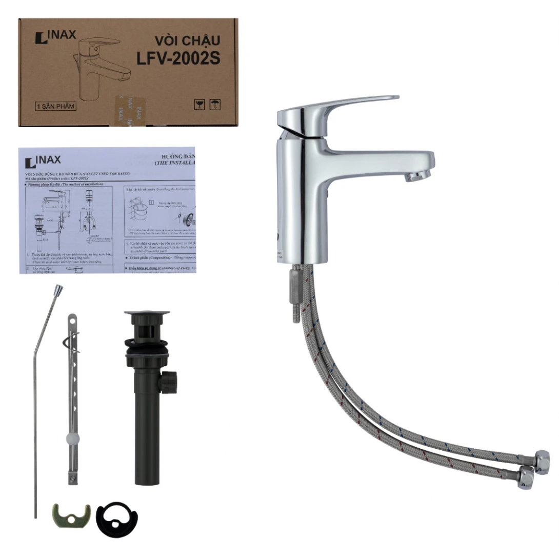 Vòi Chậu Lavabo Inax LFV-2002S Nóng Lạnh - Ảnh 3