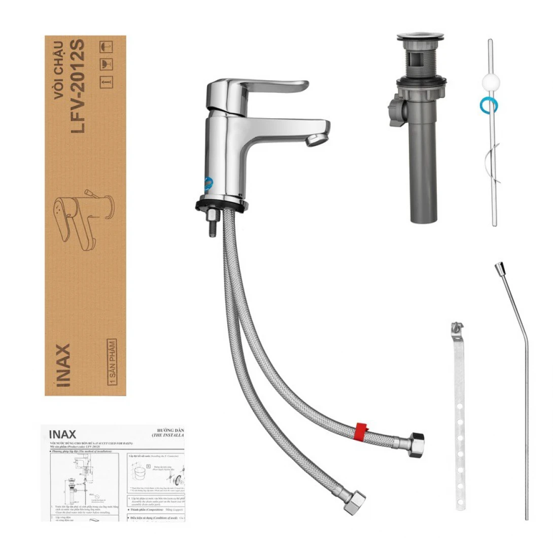 Vòi Chậu Rửa Mặt Lavabo Inax LFV-2012S (LFV2012S) Nóng Lạnh - Ảnh 2