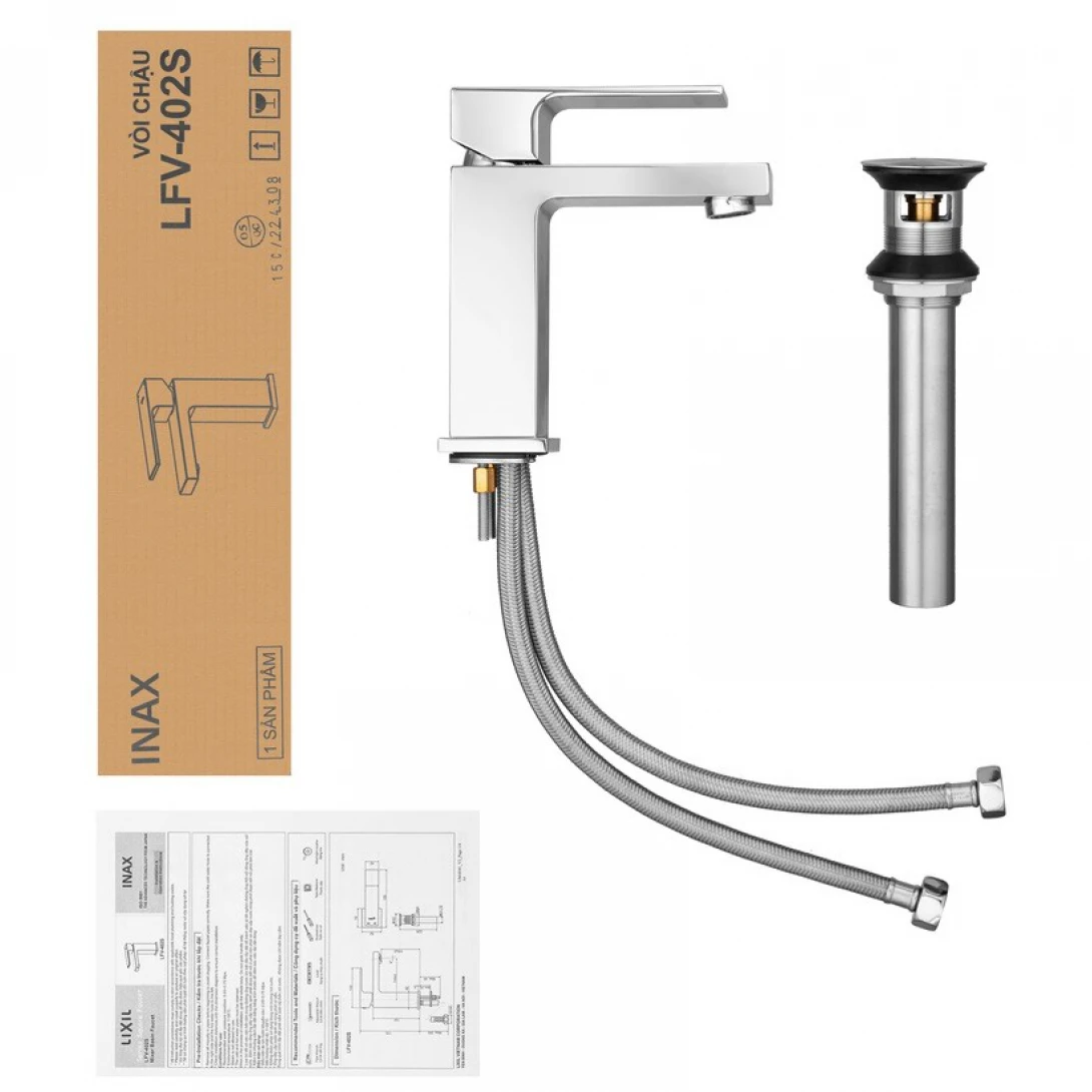 Vòi Chậu Lavabo Inax LFV-402S Nóng Lạnh - Ảnh 2
