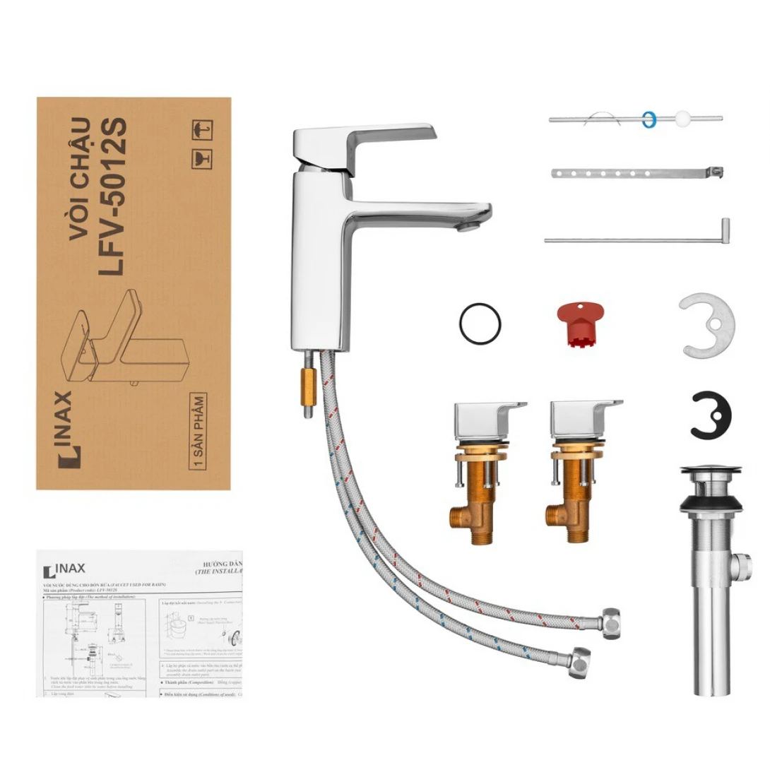 Vòi Chậu Lavabo Inax LFV-5012S Nóng Lạnh - Ảnh 3
