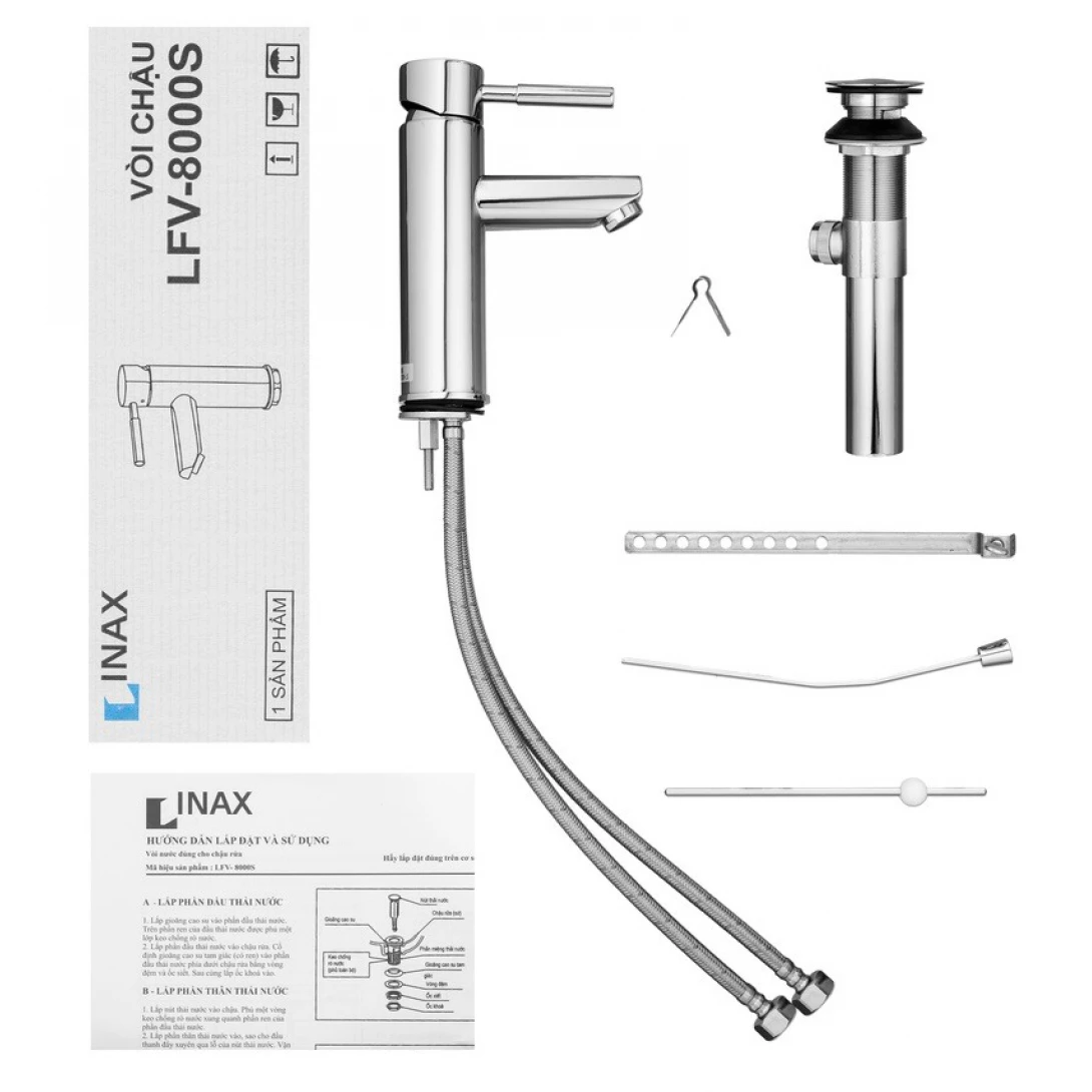 Vòi Rửa Lavabo Inax LFV-8000S Nóng Lạnh - Ảnh 3