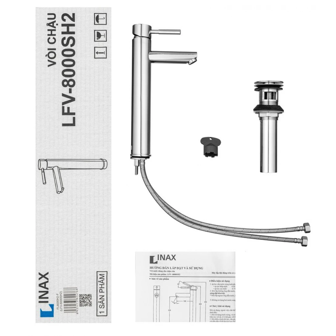 Vòi Lavabo Đặt Bàn Inax LFV-8000SH2 Nóng Lạnh Cổ Cao - Ảnh 3