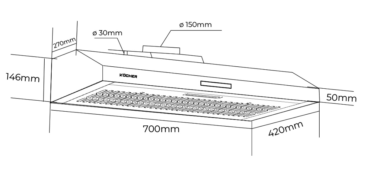 Máy hút mùi Kocher K-6070Pro - Ảnh 4