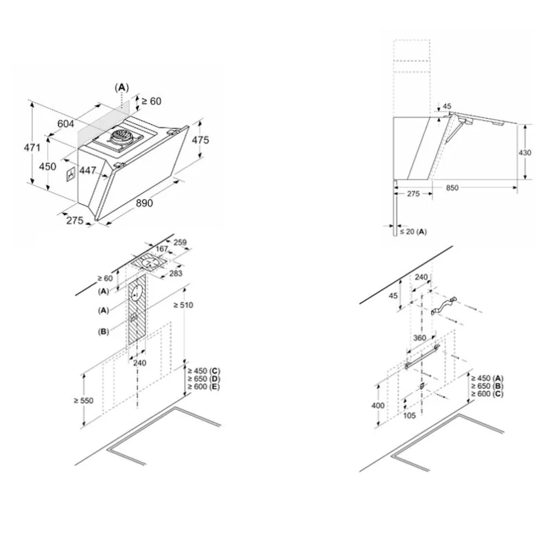 Máy hút mùi áp tường Bosch DWK91LT60 Serie 8 - Ảnh 4