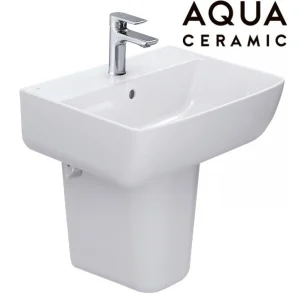 Lavabo Inax AL-312V/L-298VC (AL312V/L298VC) Treo Tường Chân Ngắn Aqua Ceramic
