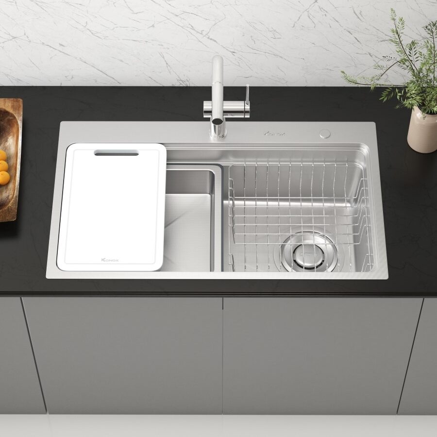 Chậu rửa bát 1 hố chống xước Workstation Sink KN8048TS Dekor - Ảnh 2