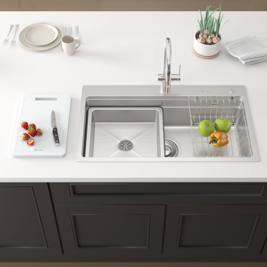 Chậu rửa bát 1 hố chống xước Workstation Sink KN8751TS Dekor - Ảnh 21