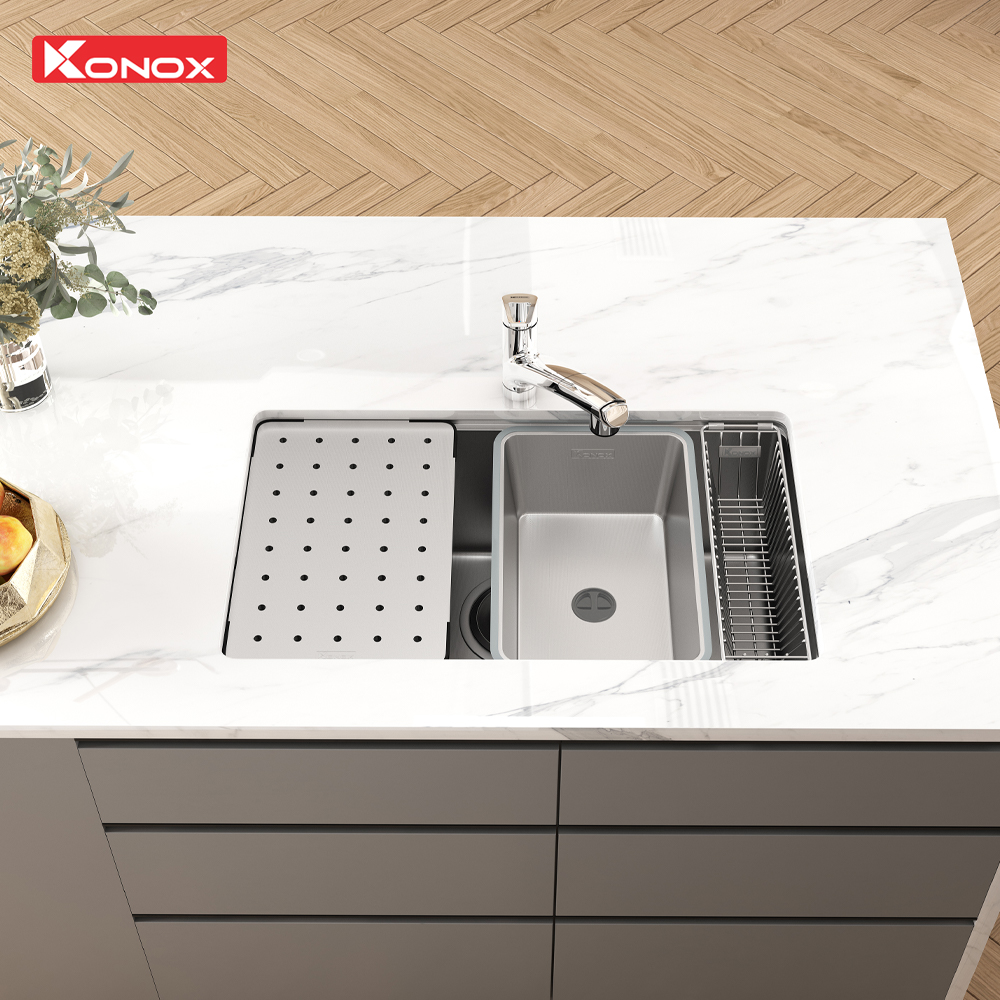 Chậu rửa bát chống xước Workstation Sink Dekor 8044SU - Ảnh 2