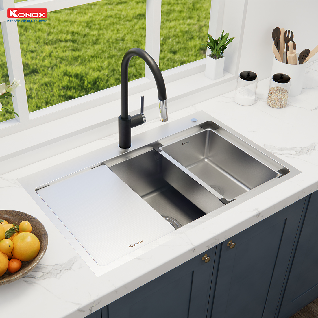Chậu rửa bát chống xước Workstation Sink – Topmount Sink KN8151TS Dekor - Ảnh 4