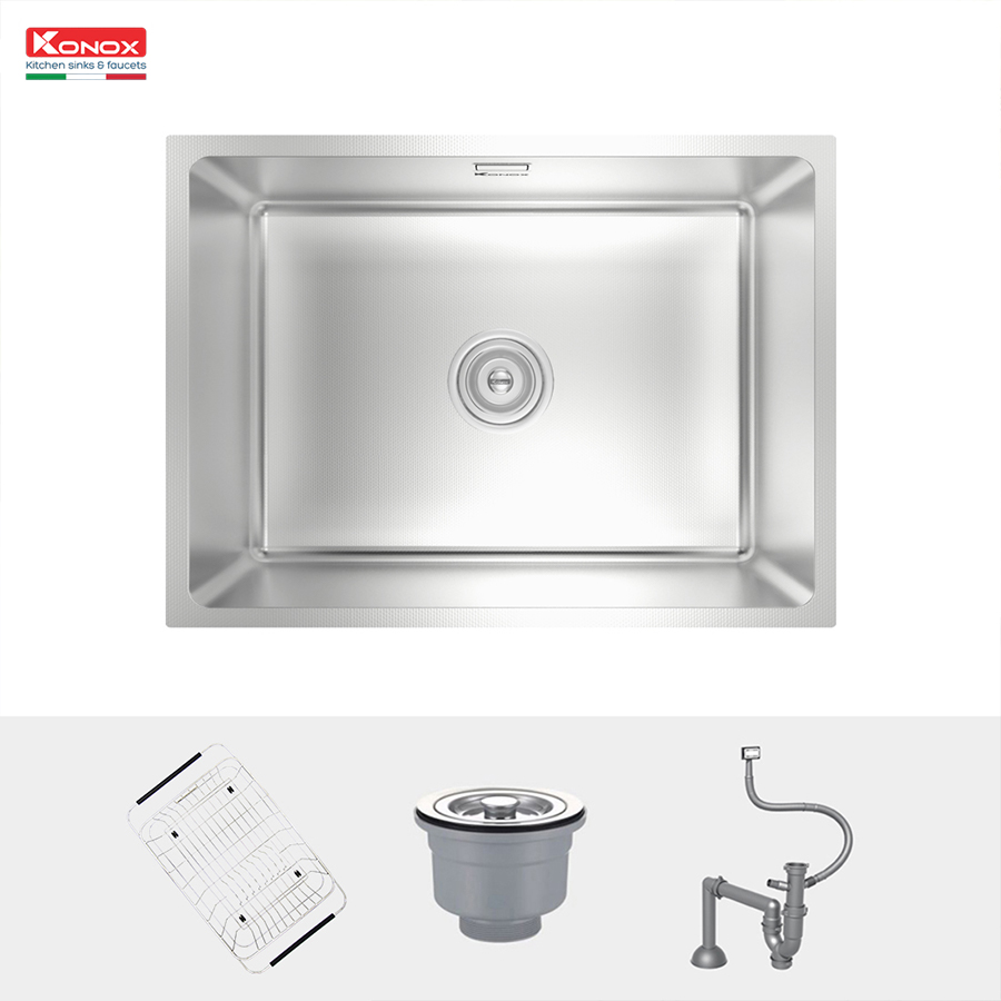 Chậu rửa bát 1 hố chống xước KN6044SU Dekor - Ảnh 4