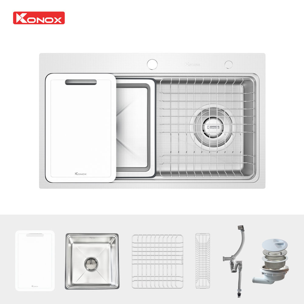 Chậu rửa bát 1 hố chống xước Workstation Sink KN8048TS Dekor - Ảnh 4