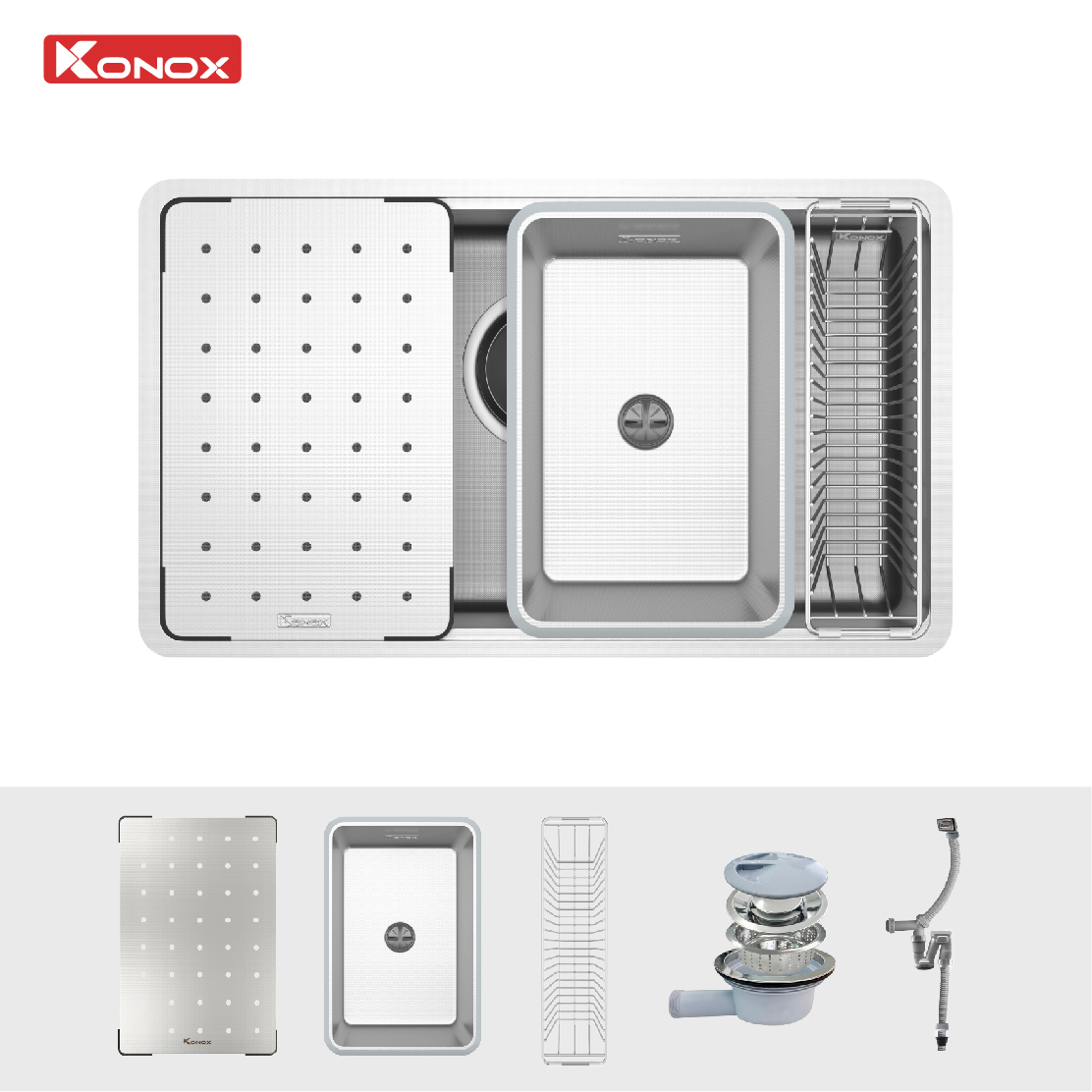 Chậu rửa bát chống xước Workstation Sink Dekor 8044SU - Ảnh 5