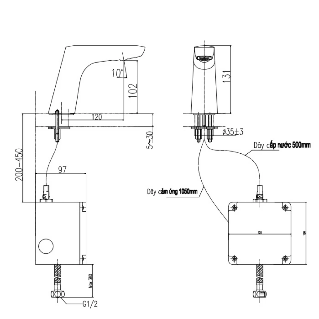 Vòi Cảm Ứng Inax AMV-50B - Ảnh 3