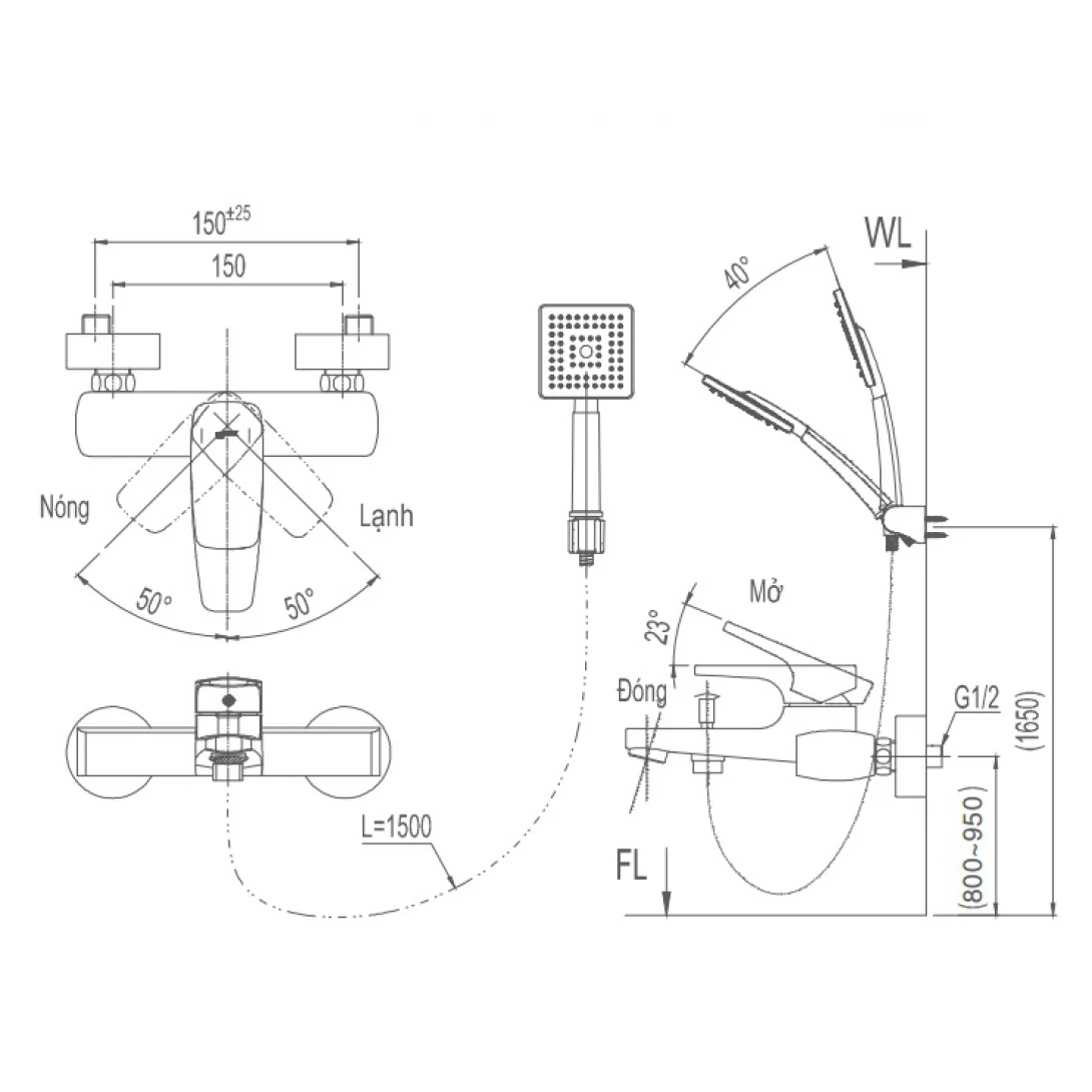 Vòi Sen Tắm Inax BFV-5003S Nóng Lạnh - Ảnh 3