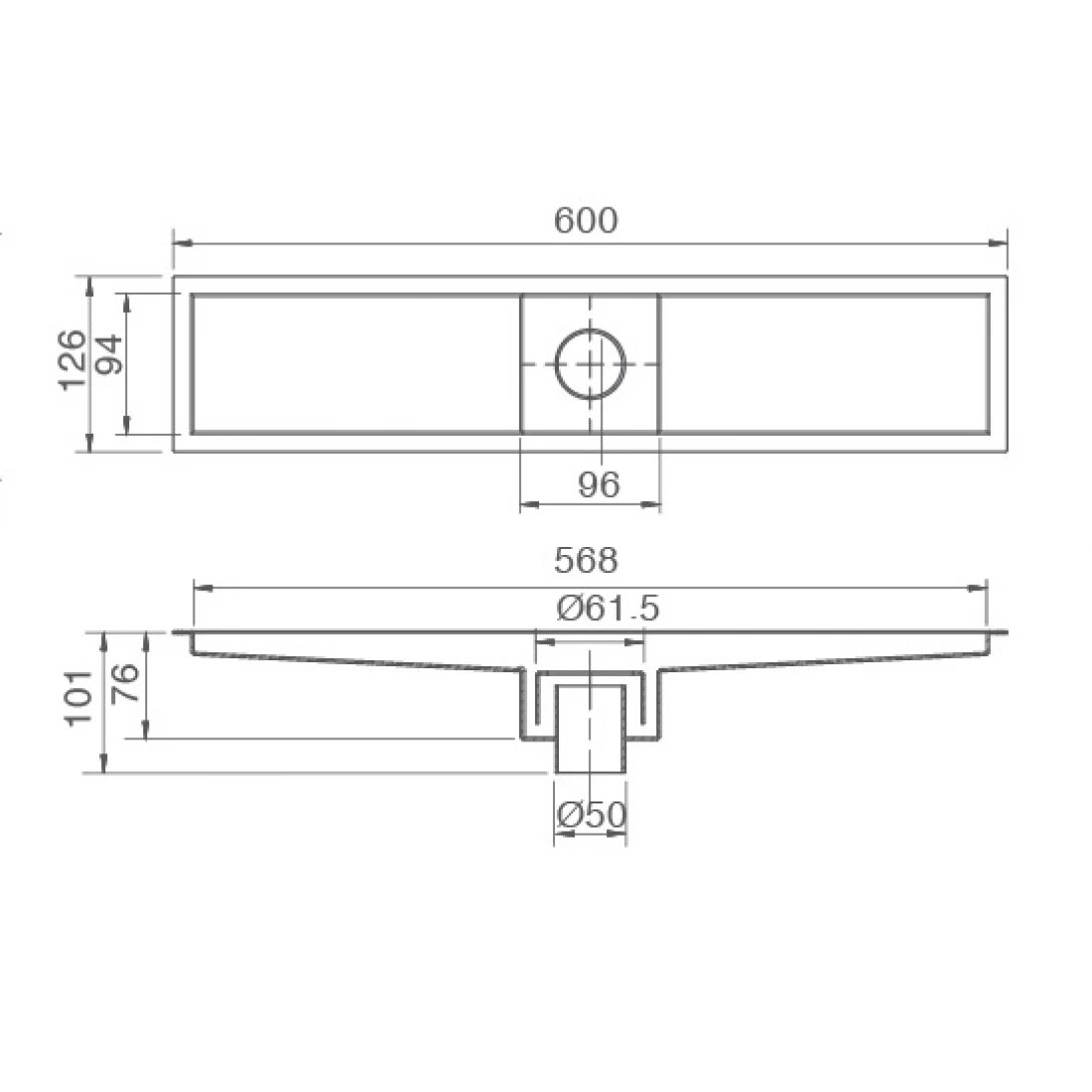 Phễu Thoát Sàn Inax PBFV-600 Kiểu Dài - Ảnh 2