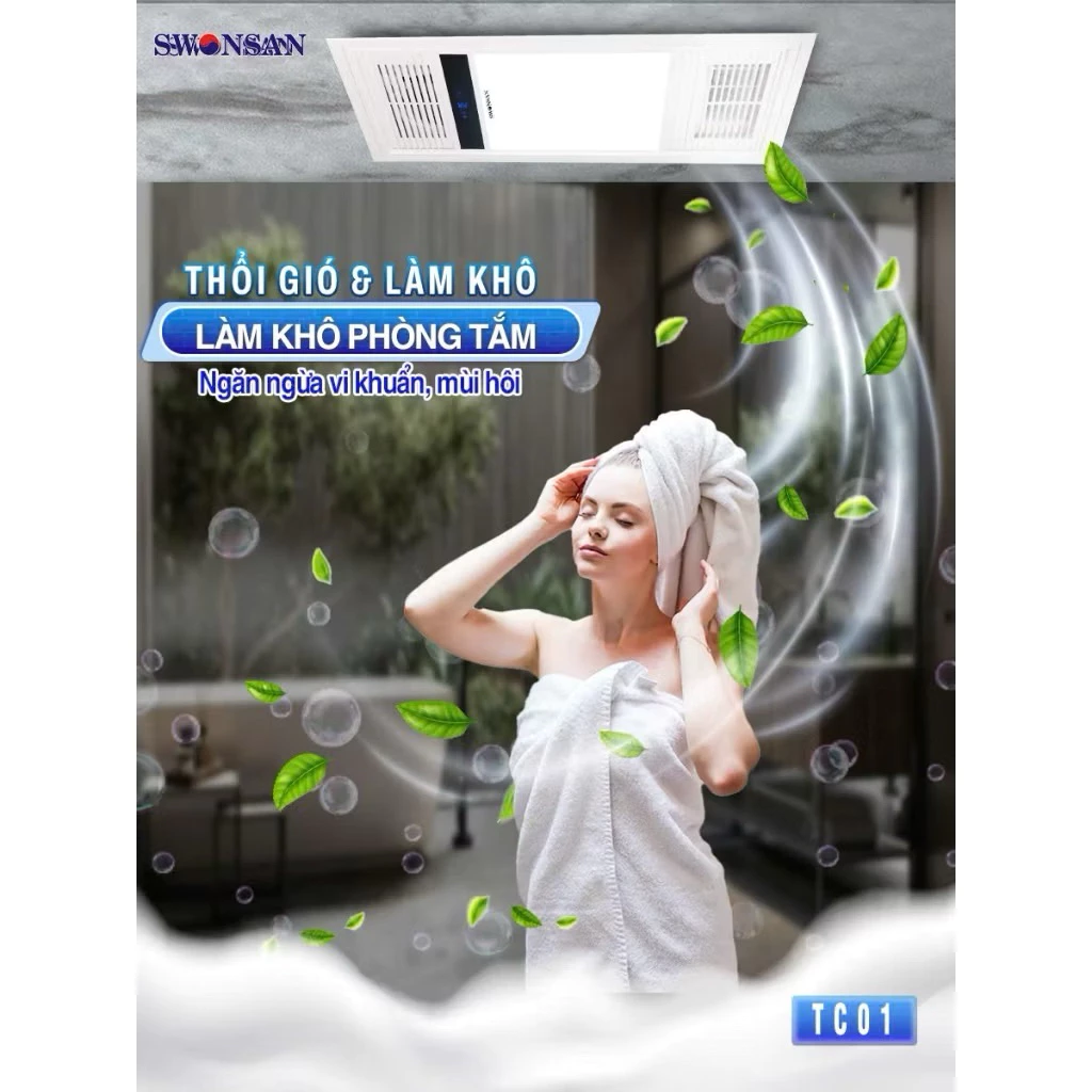 Đèn điều hoà phòng tắm thông minh SWONSAN TC-01 - Ảnh 5
