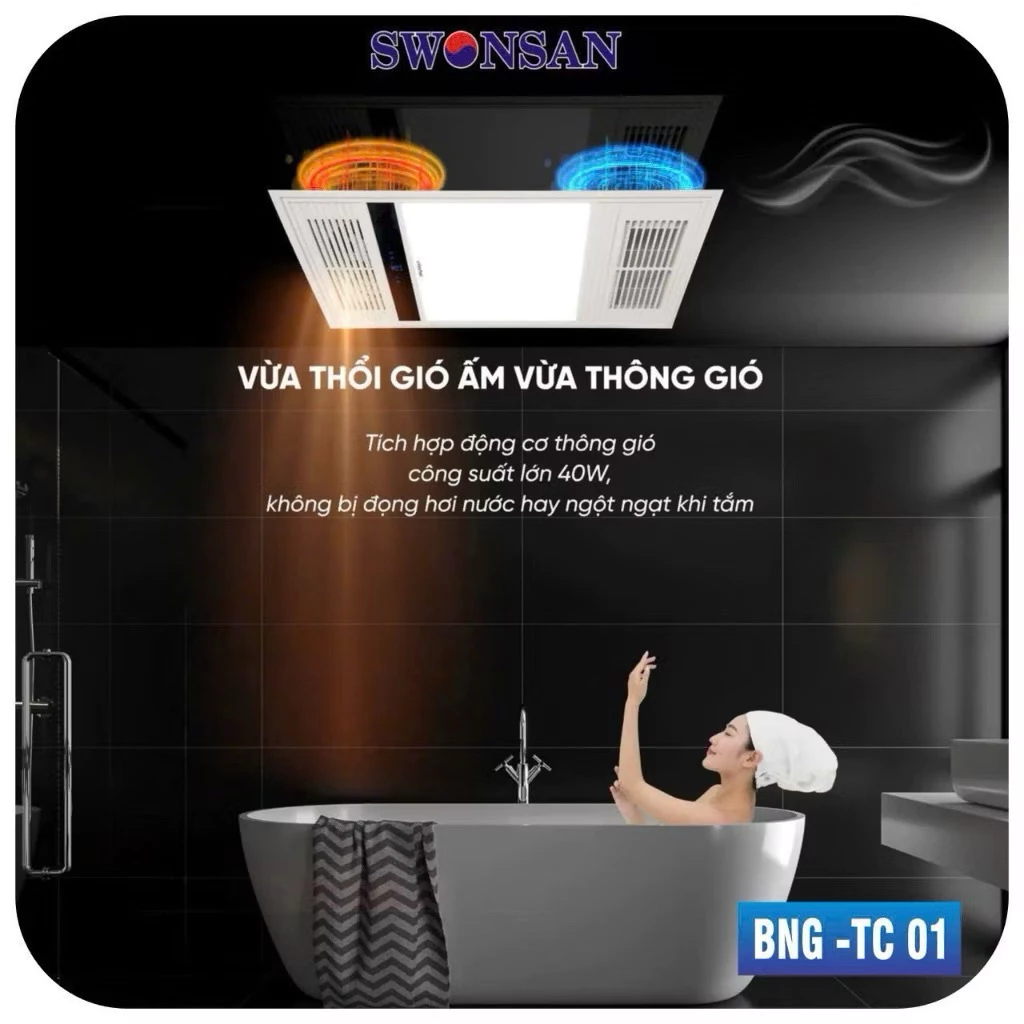 Đèn điều hoà phòng tắm thông minh SWONSAN TC-01 - Ảnh 7