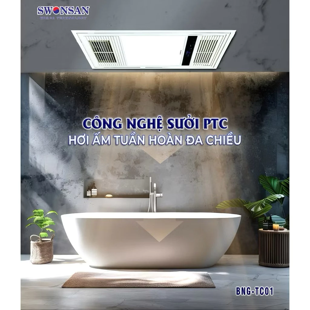 Đèn điều hoà phòng tắm thông minh SWONSAN TC-01 - Ảnh 3