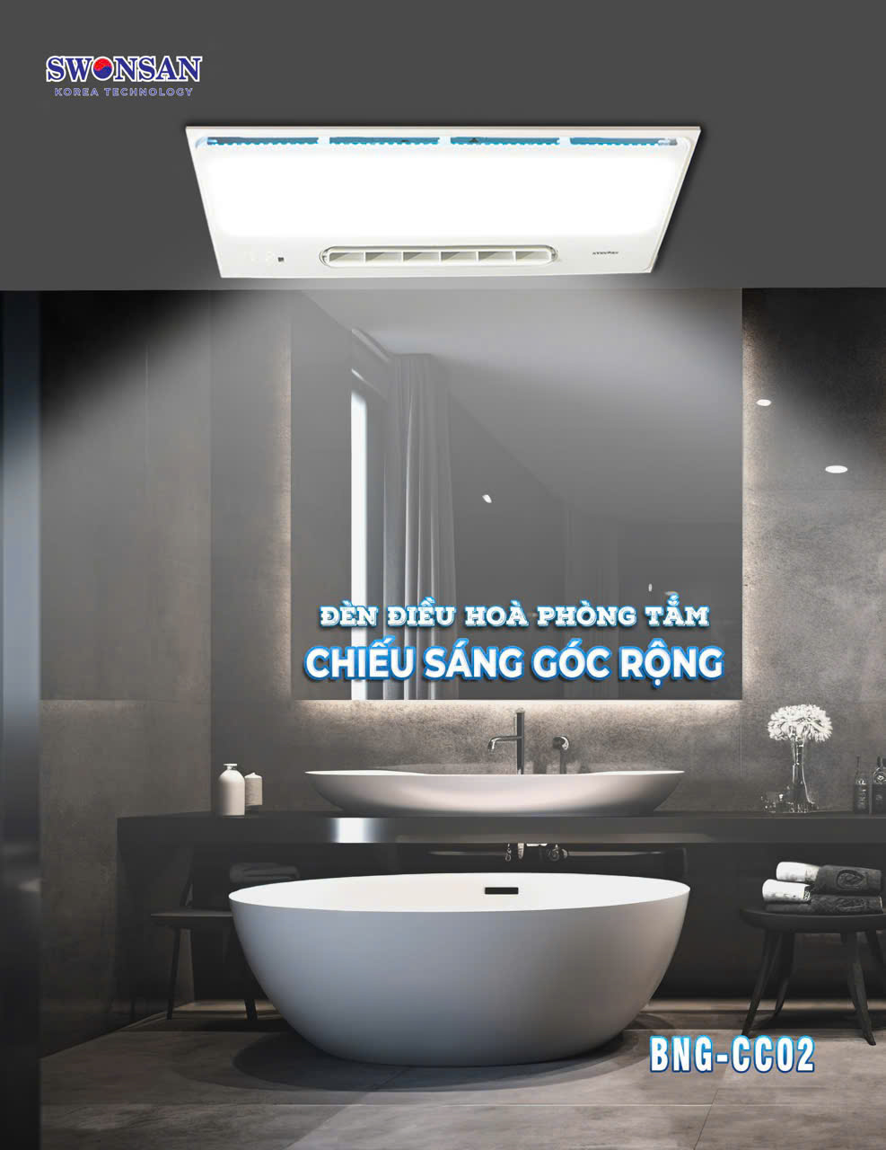 Đèn điều hoà phòng tắm SWONSAN BNG - CCO2 - Ảnh 2