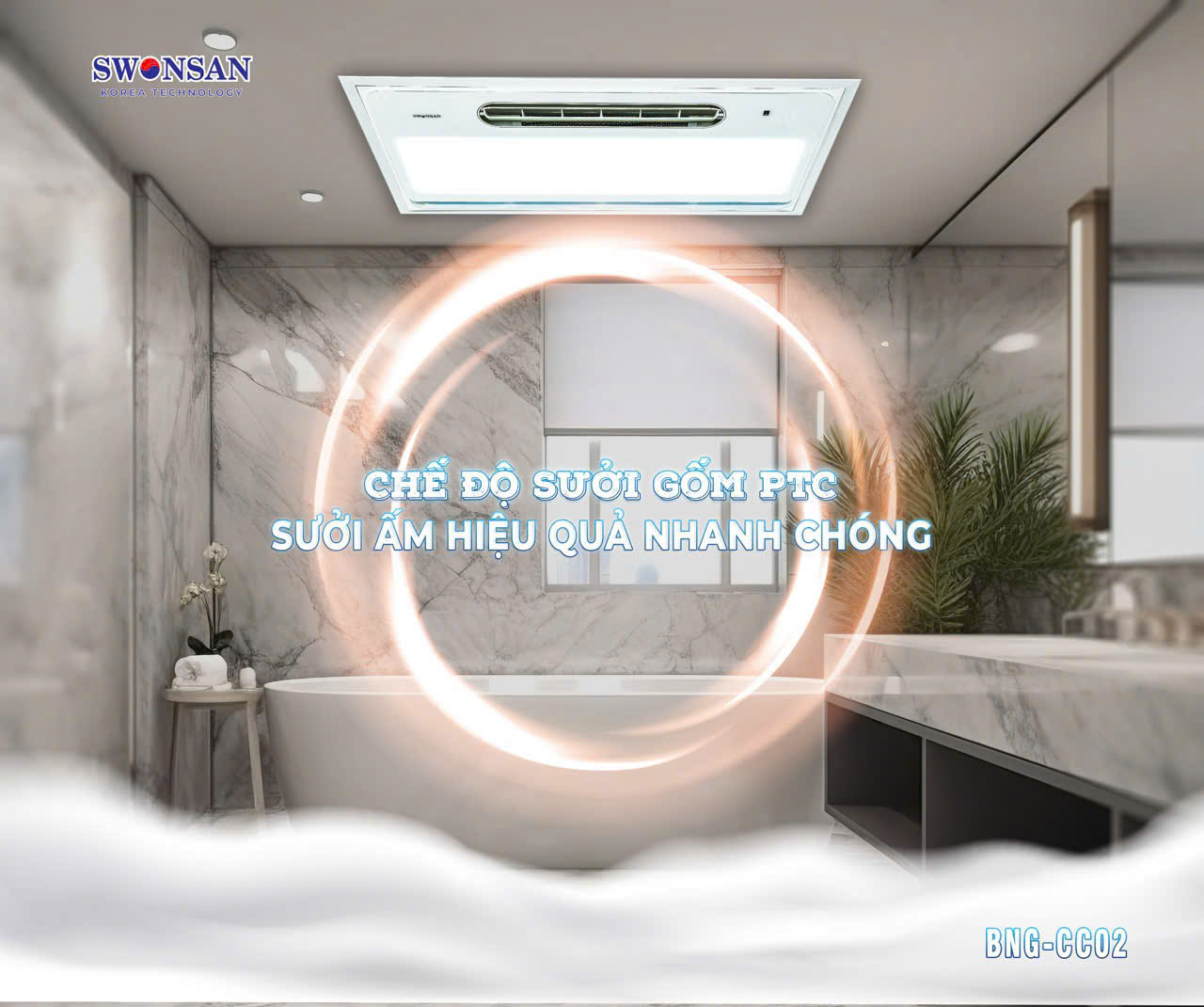 Đèn điều hoà phòng tắm SWONSAN BNG - CCO2 - Ảnh 3