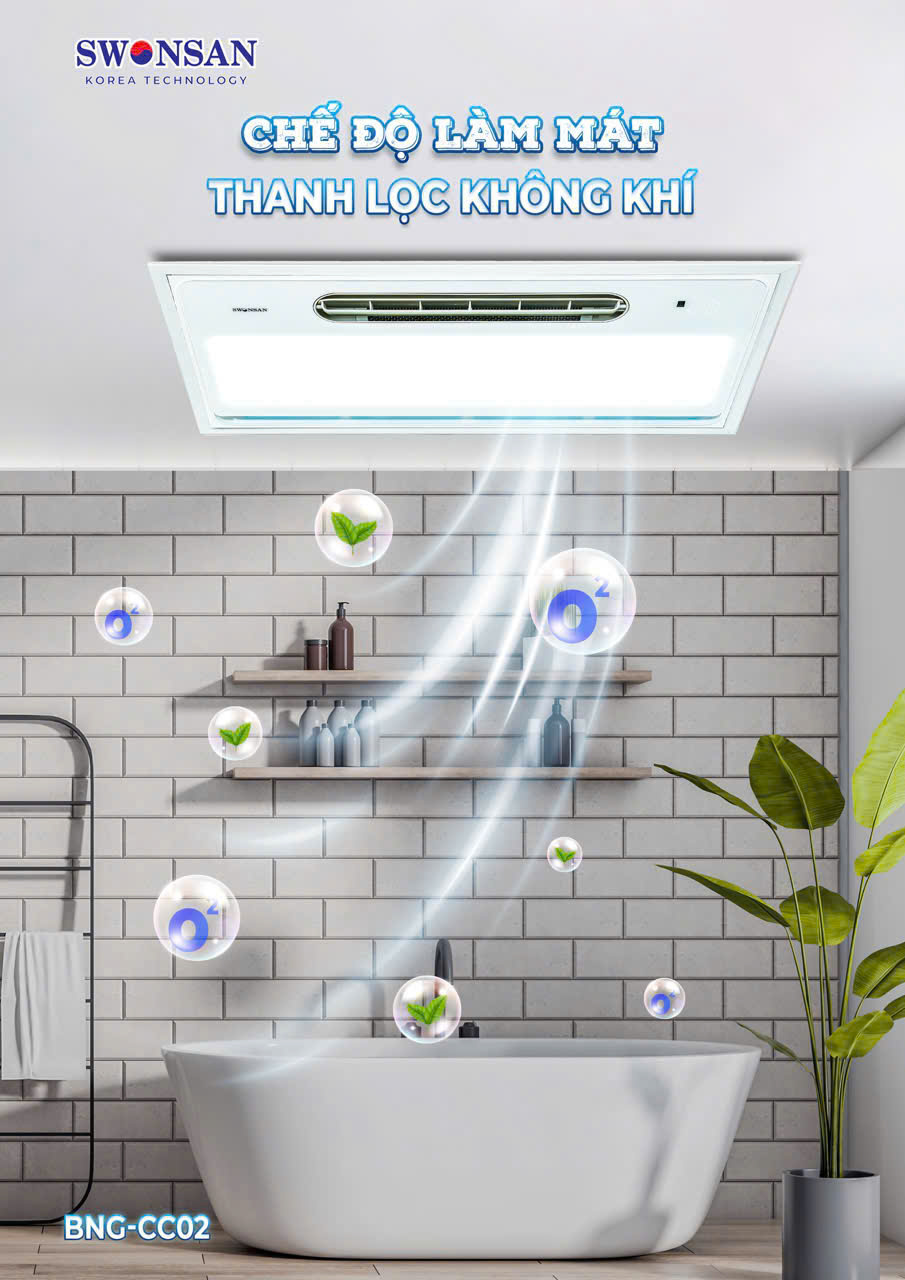 Đèn điều hoà phòng tắm SWONSAN BNG - CCO2 - Ảnh 4